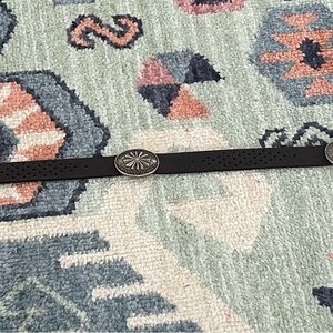 American Eagle Outfitters Black Belt with Silver Accents- Size XS/S